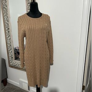 Polo Ralph Lauren sweater cable-knit dress Brown, size Large